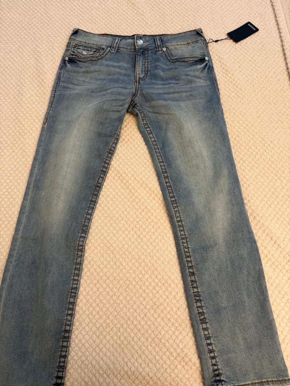 True Religion Women's Light Blue Straight Jeans